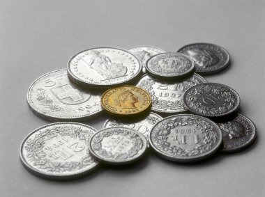 Swiss coins. clipart