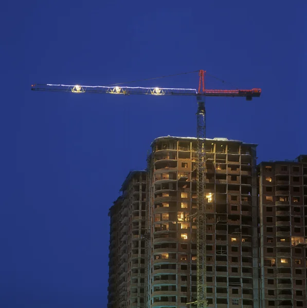 Construction site at night. — Stock Photo, Image