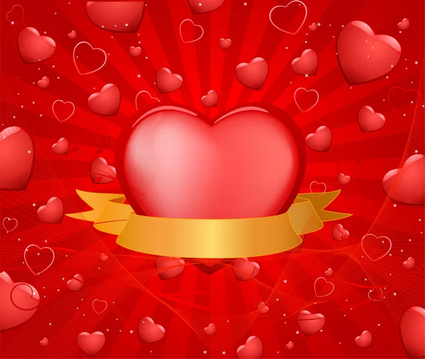 빨간 심장 디자인 — 스톡 벡터