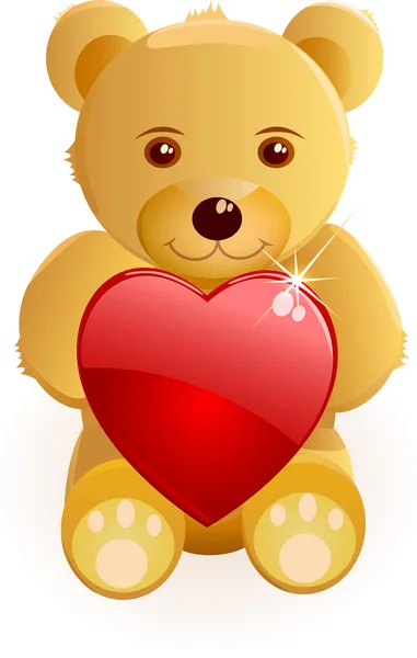 Día de San Valentín - Oso con corazón — Archivo Imágenes Vectoriales