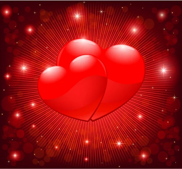 Rood hart illustratie — Stockvector