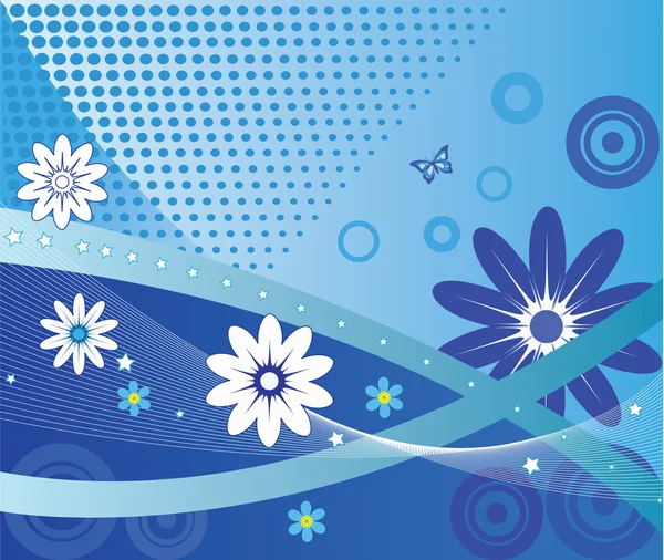 stock vector Floral blue vector background