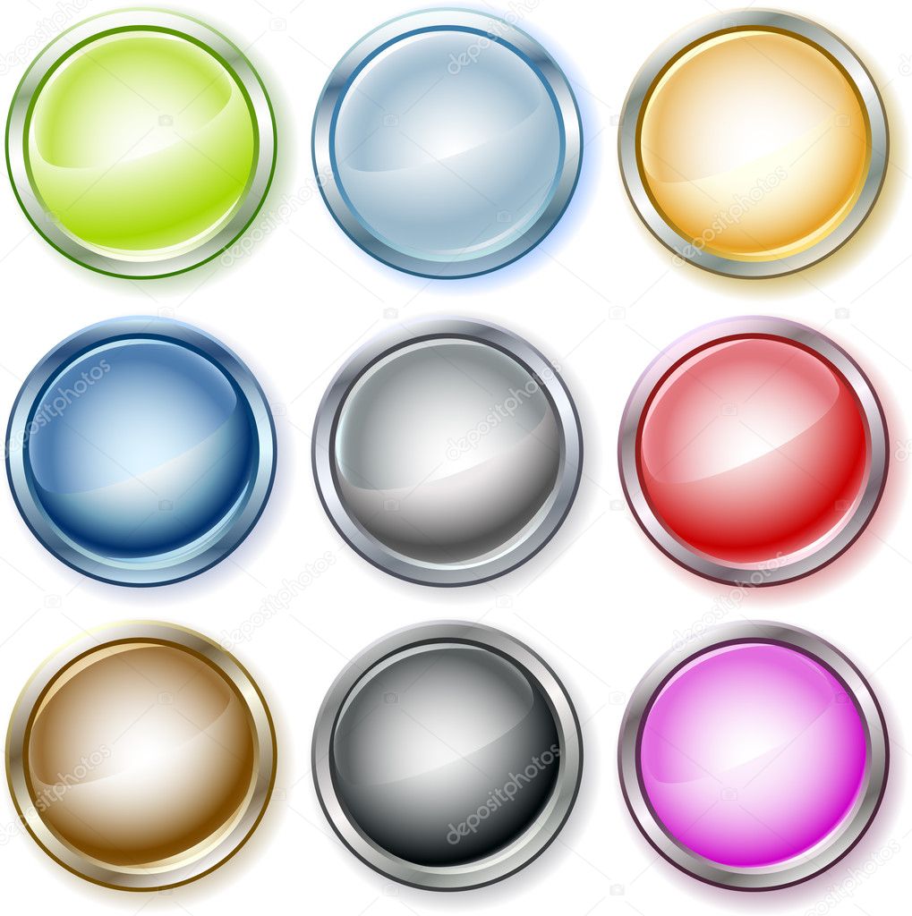 Glossy buttons vector set