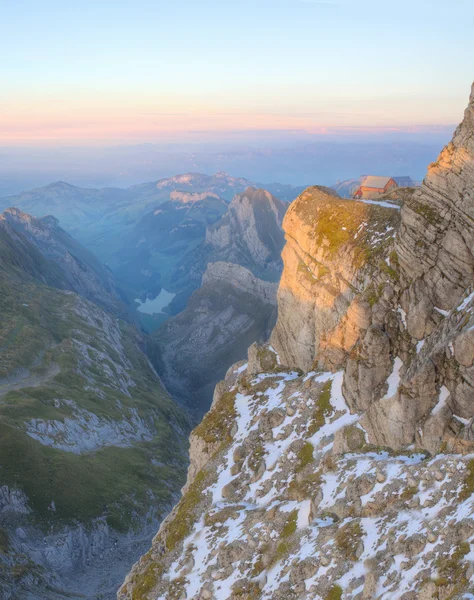 Pousada na montanha Saentis, Suíça — Fotografia de Stock