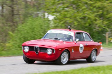 Vintage race touring car Alfa Romeo Giulia Sprint GT Veloce from 1966 clipart