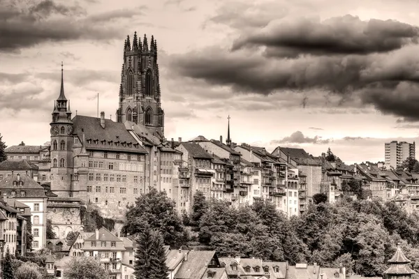 Old town Fribourg, Switzerland vintage look — Stock Photo, Image