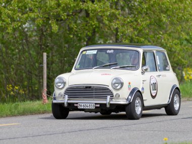 Vintage yarış araba morris mini cooper s 1969