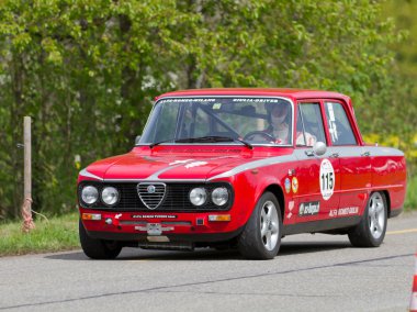 Vintage race touring car Alfa Romeo Giulia from 1976 clipart