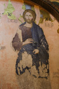 Jesus mosaic in Chora church clipart