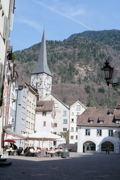 Centrum starého města chur, Švýcarsko — Stock fotografie