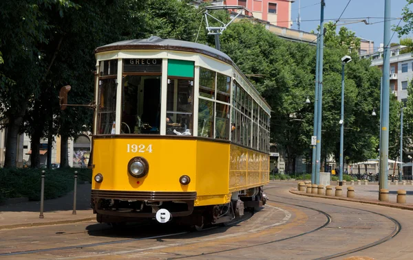 Eski tramvay Milan, İtalya — Stok fotoğraf
