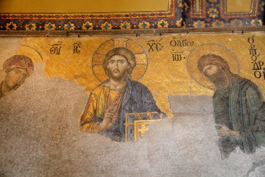 Christian mosaic of mosque Hagia Sofia clipart