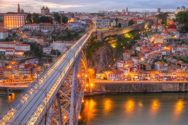 Most ponte dom luis nad porto, Portugalsko — Stock fotografie