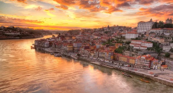 Nehir duoro, gün batımı, Porto — Stok fotoğraf