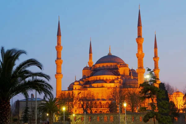 Blaue Moschee bei Nacht — Stockfoto