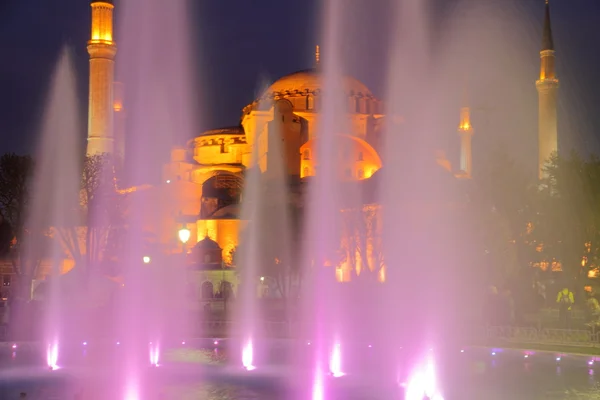 Hagia sophia bei Nacht, hdr image — Stockfoto