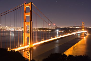 Golden Gate bridge at dusk clipart