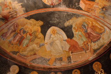 Famous painting in Chora church clipart