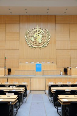 Speaker stand of United Nations in Geneva clipart