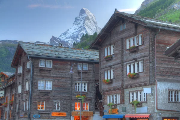 Zermat с Matterhorn Швейцария — стоковое фото