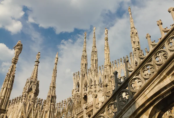 Decorações da catedral Milão, Itália — Fotografia de Stock