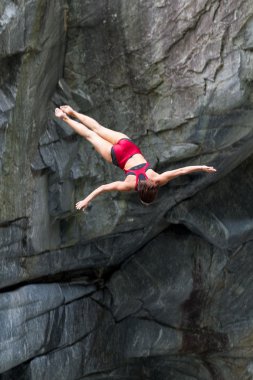 Female cliff diver clipart