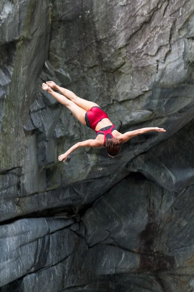 stock image Female cliff diver