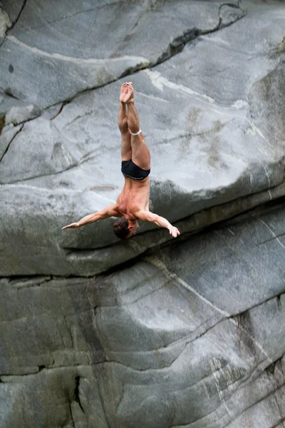 stock image Cliff divers compete for WHDF title.