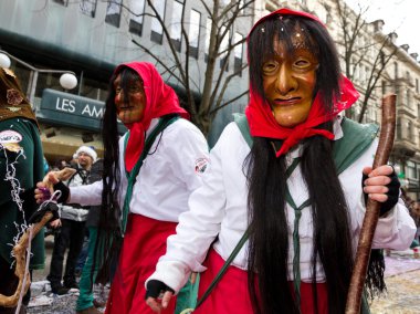 Zürih, İsviçre'deki zuericarneval fasnacht 26 Şubat 2012