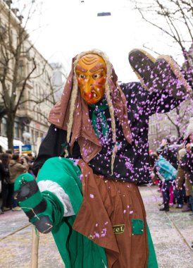 Zürih, İsviçre'deki zuericarneval fasnacht 26 Şubat 2012