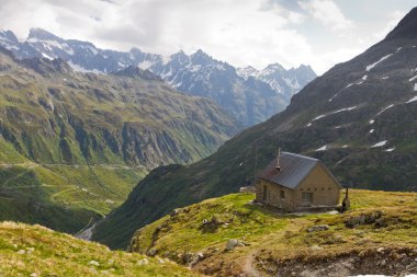 High altitude hut, Switzerland clipart
