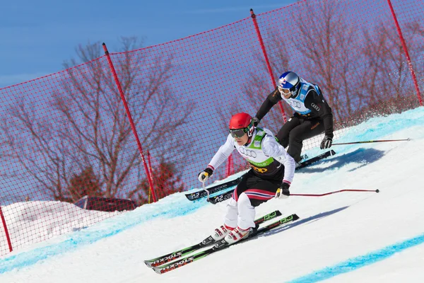 stock image Skicross racer Wordcup in Switzerland