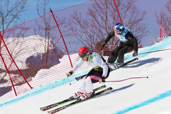 stock image Skicross racer Wordcup in Switzerland