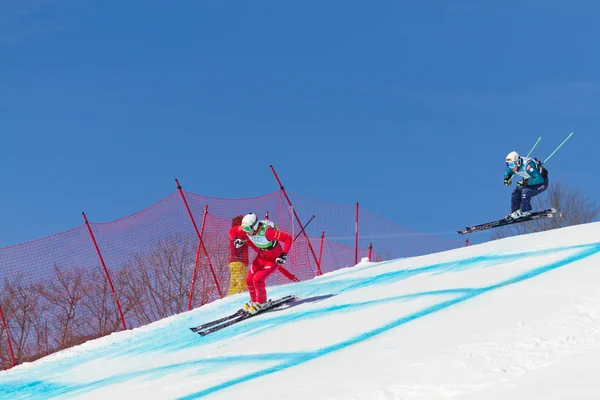 Skicross versenyző Wordcup, Svájc — Stock Fotó