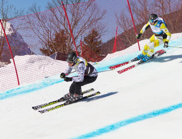 stock image Skicross racer Wordcup in Switzerland