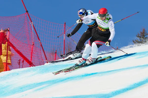 stock image Skicross racer Wordcup in Switzerland