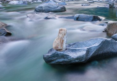 Mountain stream, long exposure clipart