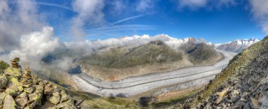 Aletsch glacier panorama, Switzerland clipart