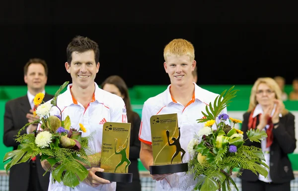 Henman (l.) and Edwards at Zurich Open 2012 — Stock Photo, Image