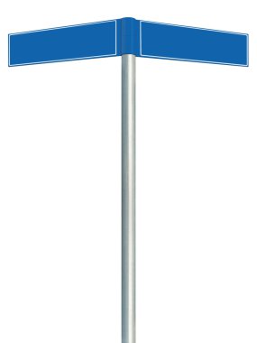 Direction road signs, two empty blank signages, isolated clipart