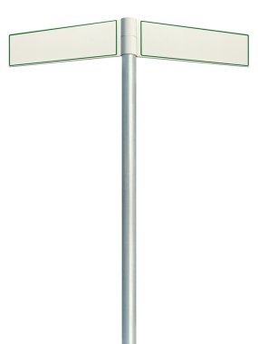 Direction road signs, two empty blank signages, isolated clipart