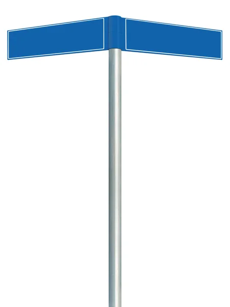 Κατεύθυνση οδική σήμανση, δύο άδειο κενό ταμπέλες, απομονωμένη — Φωτογραφία Αρχείου