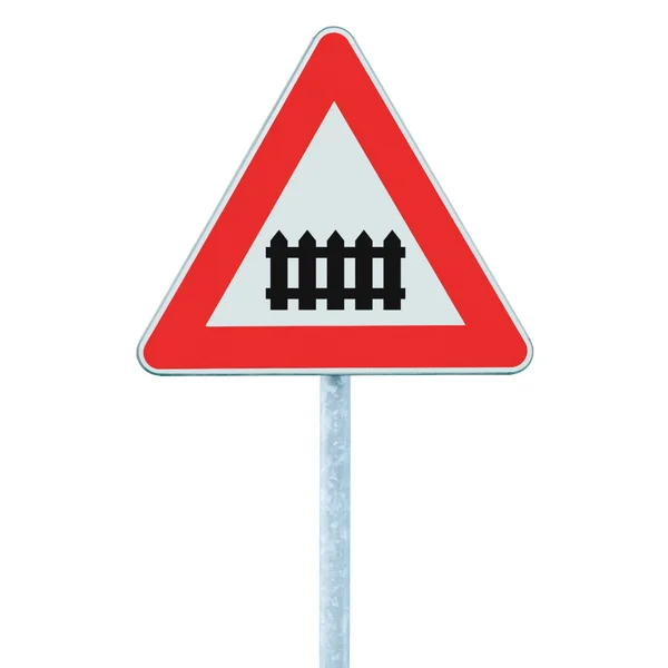 Level crossing with barrier or gate ahead — Stock Photo, Image