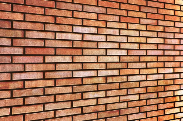 Grunge röd gul beige tan fin brick wall textur bakgrund — Stockfoto
