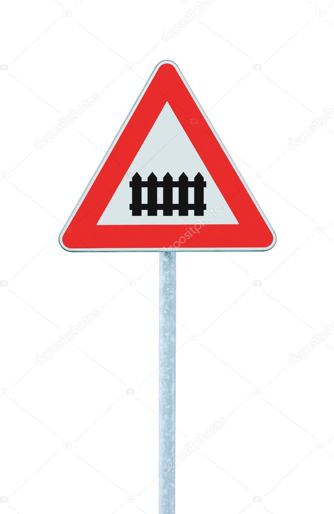 Level crossing with barrier or gate ahead