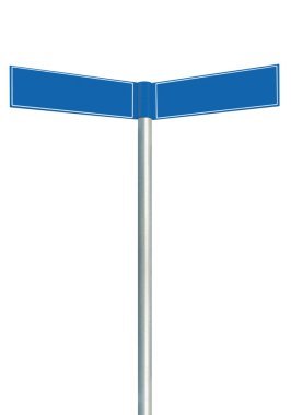 Direction road signs, two empty blank signposts, isolated direct clipart