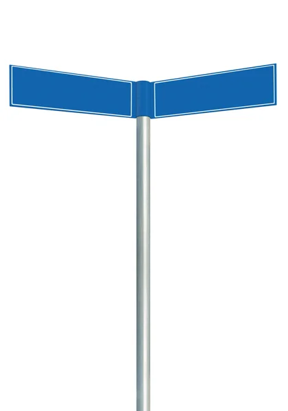 Riktning vägmärken, två tomma tomma skyltar, isolerade direkt — Stockfoto