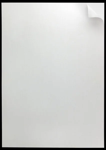 Beyaz sayfa curl arka plan üzerine siyah izole — Stok fotoğraf