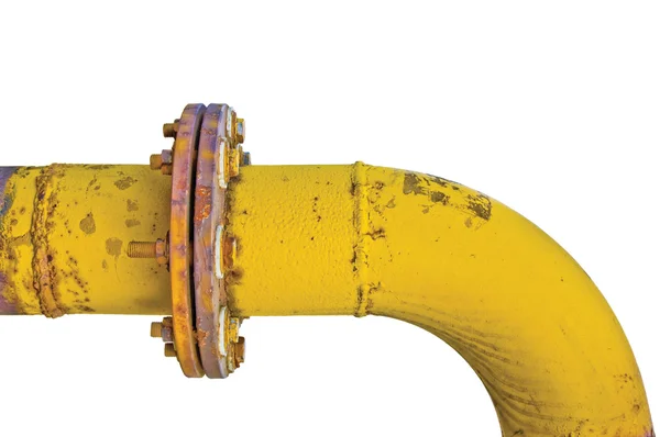 Staré ve věku zvětralých grunge plynové potrubí připojení přírubový spoj — Stock fotografie