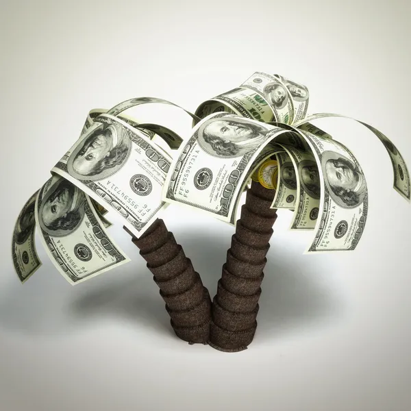 Money tree made of hundred dollar bills — Stock Image Money tree made of hundred dollar bills Stock Image